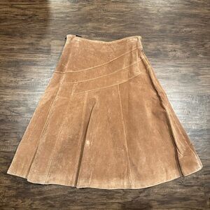 Live a Little Women’s Leather Midi Suede Skirt Size 4